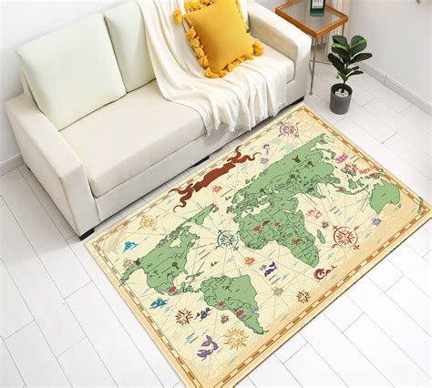 World Map, World Map Pattern Rug, Map Rug, Gift for Her, Custom Rug, Living Room Rug, Area Rug ...