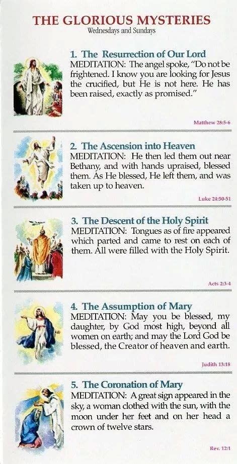 The Glorious Mysteries ~ www.miraculousmedal.org | Rosary prayers ...