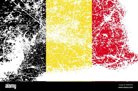 Flagge Belgiens Mit Alten Textur Vector Illustration Stock