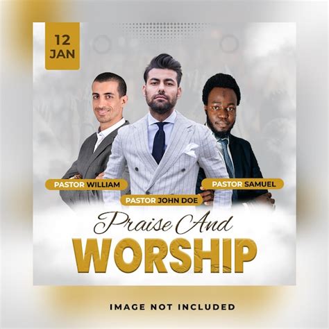 Premium Psd Church Conference Sunday Service Praise And Worship Flyer Social Media Post Web Banner