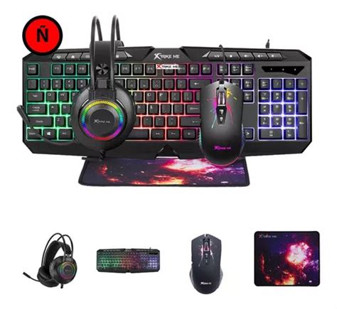 Combo Gamer 4en1 Xtrike Me Teclado Mouse Audifono Pad Rgb Color Del