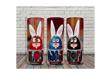 20oz Tumbler Easter Egg Bunny Graphic By Ratipornkungdent Creative