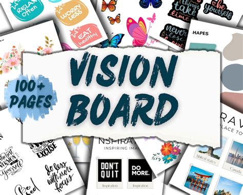 2023 Vision Board Template, Vision Board Kit 2023, Vision Board With Affirmations, Abundance ...