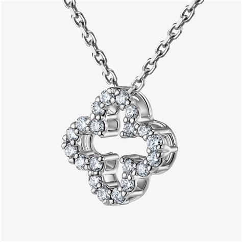 Quatrefoil Diamond Necklace In 18ct White Gold DrajÉe Fine Jewellery