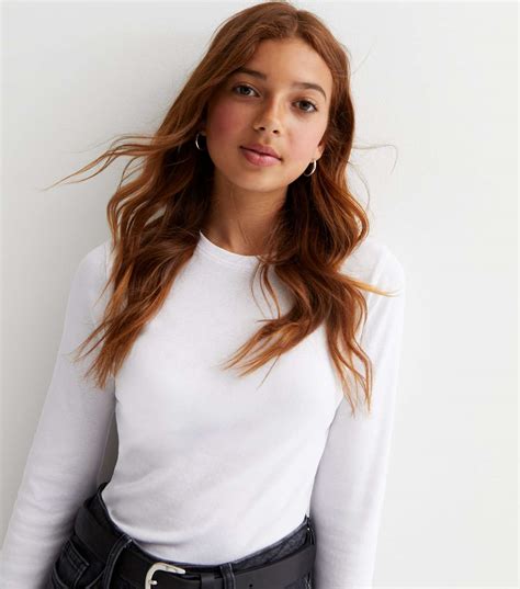 Girls White Long Sleeve Top New Look