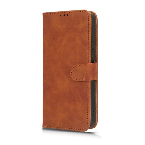 For TECNO Pova Neo 3 Skin Feel Magnetic Flip Leather Phone Case Brown