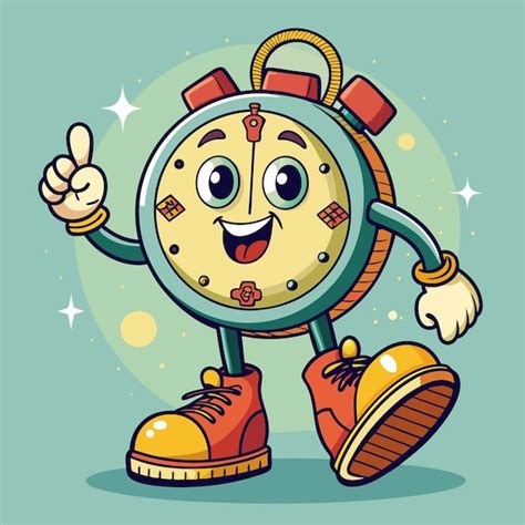 Cute Retro Cartoon Clock Design Premium Ai Generated Vector