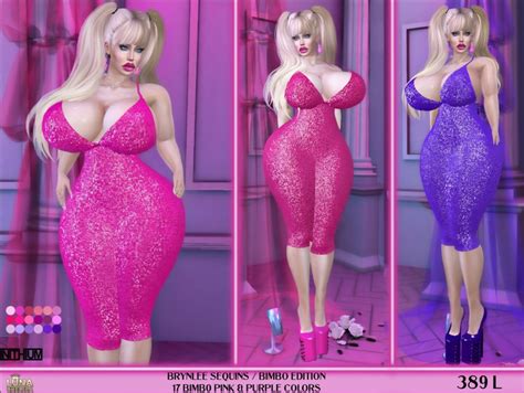 Second Life Marketplace Brynlee Sequins Bimbo Edition 18 Shades Of Bimbo Pink And Violet High