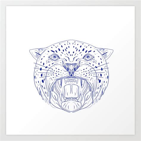 Jaguar Face Drawing at PaintingValley.com | Explore collection of ...