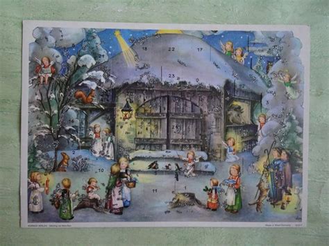 Alte Adventskalender Korsch West Germany M Nchen Lore Hummel Krippen