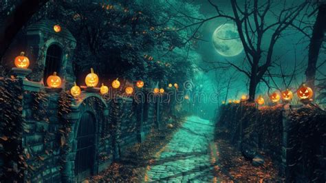 Haunted Path Optical Illusion Halloween Stock Illustration - Illustration of autumn, holiday ...