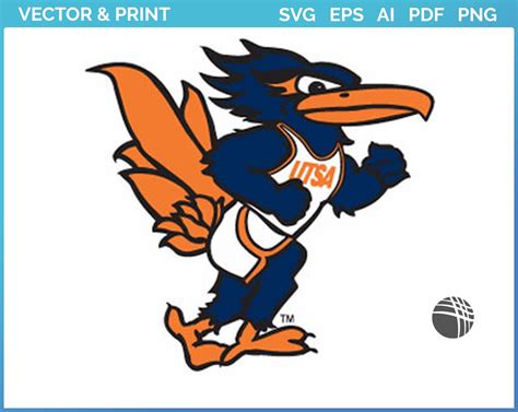 Texas Sa Roadrunners Mascot Logo College Sports Vector Svg