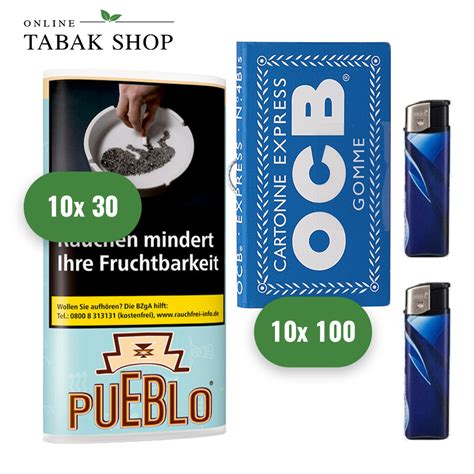 Pueblo Tabak mit OCB Blättchen und Feuerzeugen kaufen Online Tabak Shop