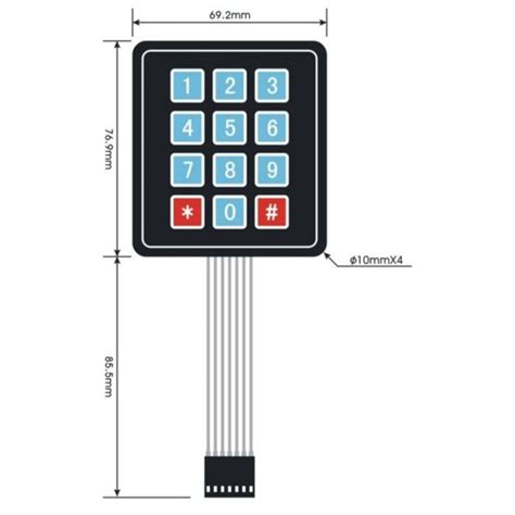 Keypad 3x4 Matrix Keyboard 12key Membrane