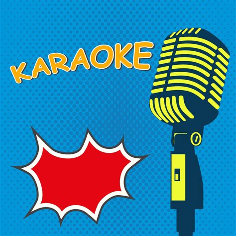 Karaoke. Old microphone on pop art style 35999289 Vector Art at Vecteezy