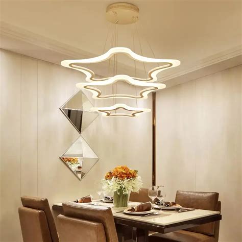 Modern Acrylic Led Pendant Light Fixtures With Remote Control Kitchen