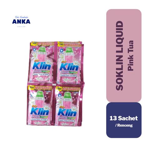 Jual Soklin So Klin Liquid Detergent Cair Warna Pink Tua Isi 13 Sachet