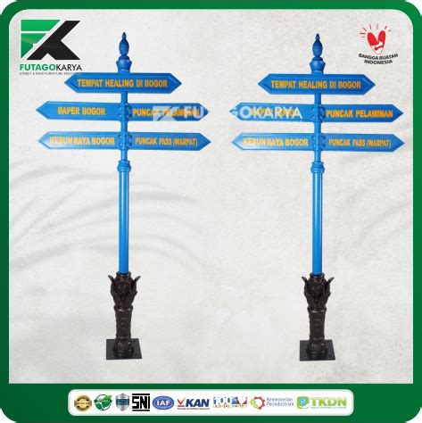 Tiang Papan Penunjuk Jalan Signage Kota Bogor Futago Karya