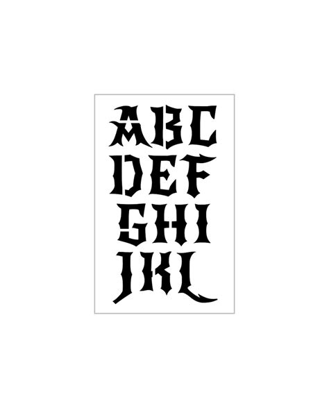 GOTHIC Alphabet Stencil 2 Inch Goth Dark Style Devil Evil Halloween ...