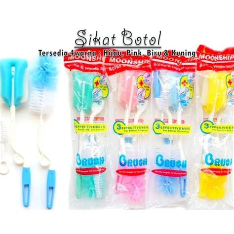 Jual MOONSHIP Sikat Botol 3 In 1 BOTTLE NIPPLE BRUSH 3 IN 1