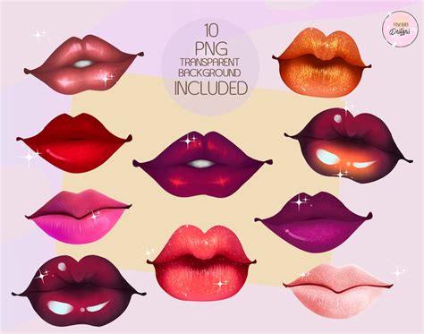 Lips Clip Art Lips Gloss Clip Art Glitter Lips Sublimation Etsy