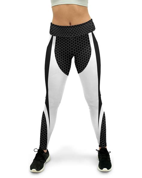 Black And White Honeycomb Carbon Yoga Pants