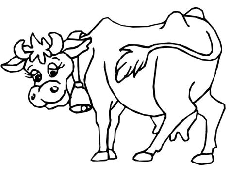 Coloriage Vache avec une Cloche télécharger et imprimer gratuit sur