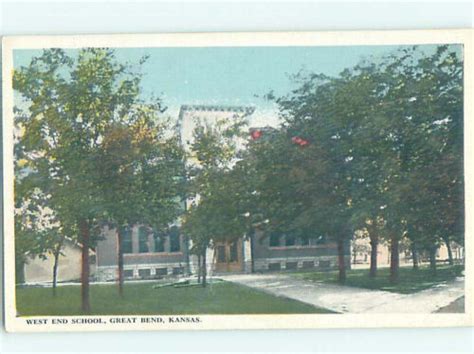 Pre Chrome School Scene Great Bend Near Hays Salina Kansas Ks