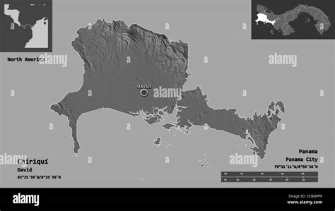 Shape of Chiriquí province of Panama and its capital Distance scale