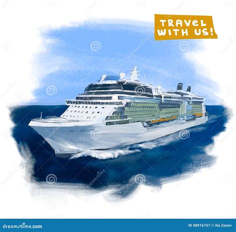 Cruise Ship Stock Vector Illustration Of Retro Cartoon