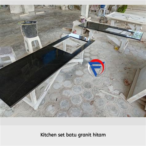 Jual Kitchen Set Meja Dapur Batu Andesit Granit Sumedang Hitam Kilap