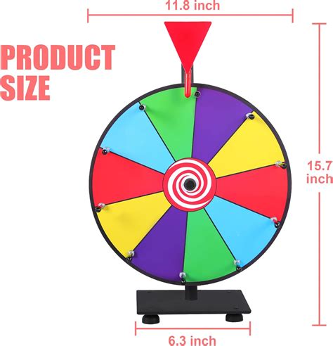 Inch Spinning Prize Wheel with Durable Base, 10 Slots Tabletop Spinner ...