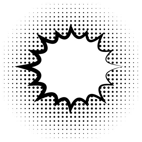 Blank Template Comic Text Speech Star Burst Bubble Halftone Dot