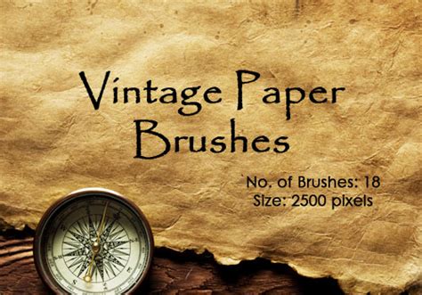 18 Vintage Papers Photoshop Brushes Photoshop Free Brushes