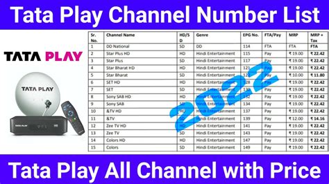 Tata Play Channel List With Price All Tata Play Channel Number List