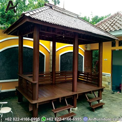 Jual Gazebo Kayu Jati Minimalis Modern Murah Arif Furniture Jepara