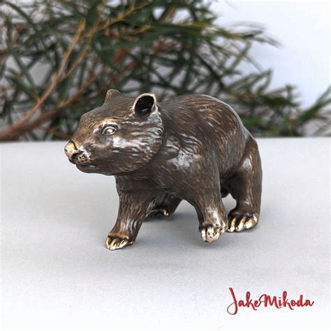 WOMBAT Bronze Sculpture Miniature H5.5xl10xw5cm / Australian Animal Art ...