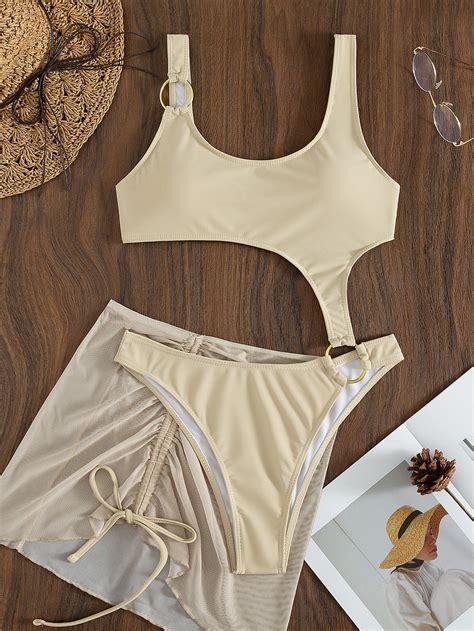 Shein Shein Swim Bae 2pack Cut Out Ring Linked One Piece Swimsuit With