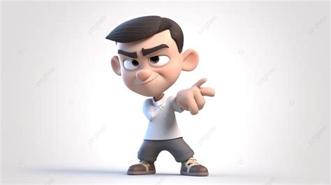 3d Animation Character Model Of A Cartoon Character Pointing Background, 3d Male Cartoon ...