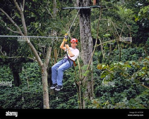 Canopy Walking In Mombacho Volcano National Park Nicaragua Stock Photo