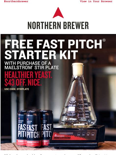 Northern Brewer Home Brewing Supplies Free Fast Pitch Starter Kit