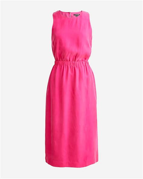 J Crew Cinched Waist Cupro Midi Dress For Women