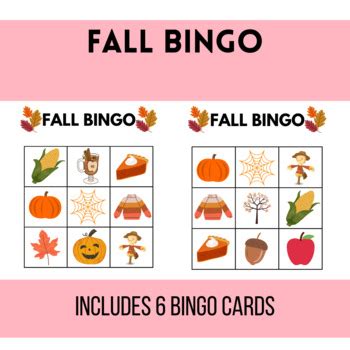 FALL BINGO GAME by Sian Camana | TPT