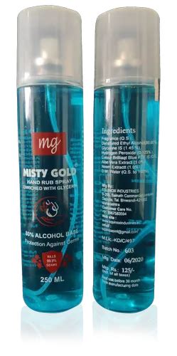 250 Ml Sanitizer Misty Gold Hand Cleanser Liquid Bamboo Bottle Spray At