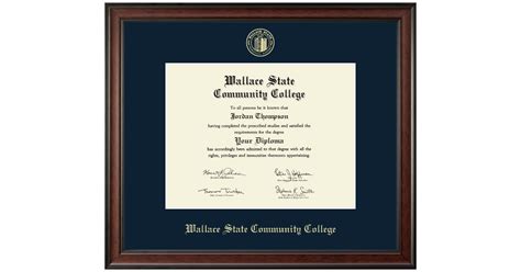 Gold Embossed Diploma Frame In Studio Wallace State Community College