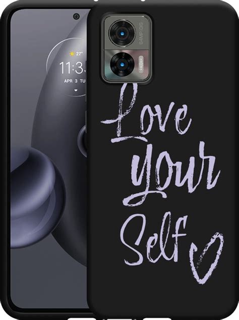 Cazy Hoesje Zwart Geschikt Voor Motorola Edge Neo Love Yourself Bol