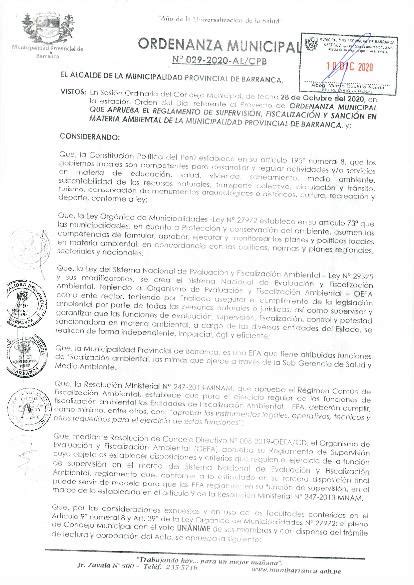 Ordenanza Municipal Que Se Aprueba El Reglamento De Supervisi N