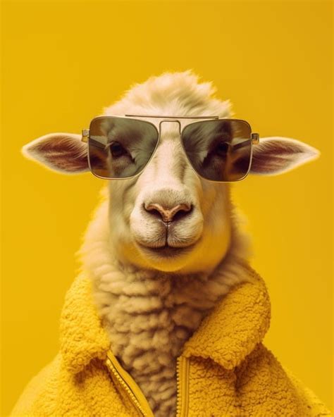 Download Ai Generated Sheep Glasses Royalty Free Stock Illustration