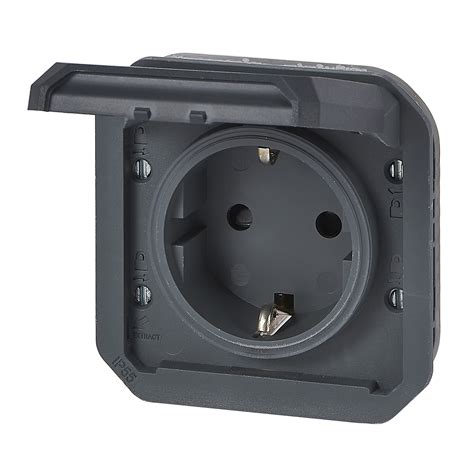 Plexo German Std Socket Outlet With Screw Terminals Anthracite