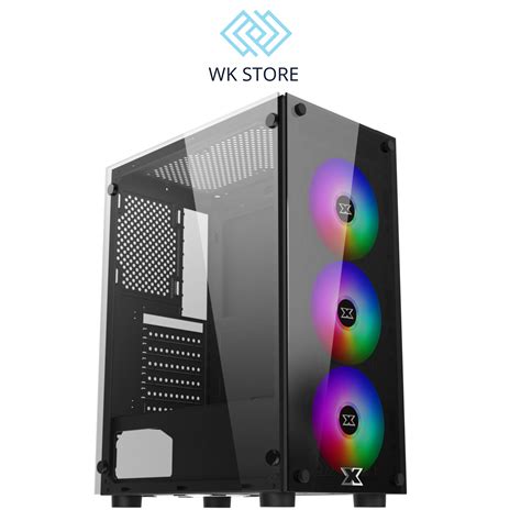 Vỏ Case Máy Tính Xigmatek Hero 3f Atx 2 Mặt Kính Cường Lực Kèm 3 Fan